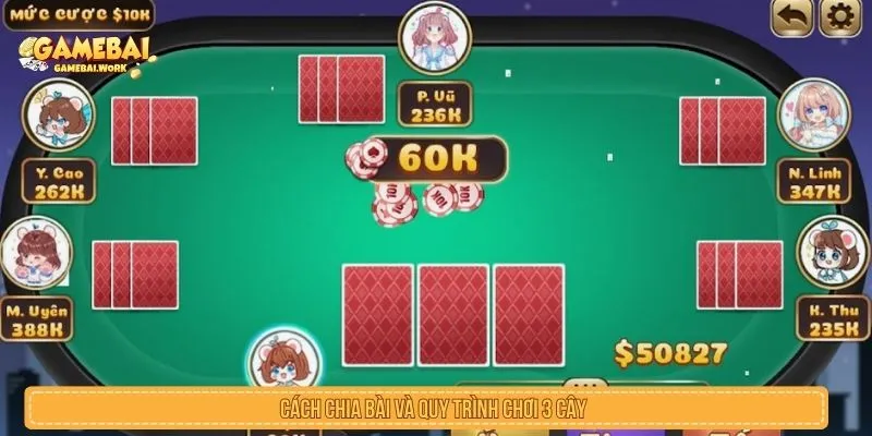 Cách chia bài và quy trình chơi 3 cây